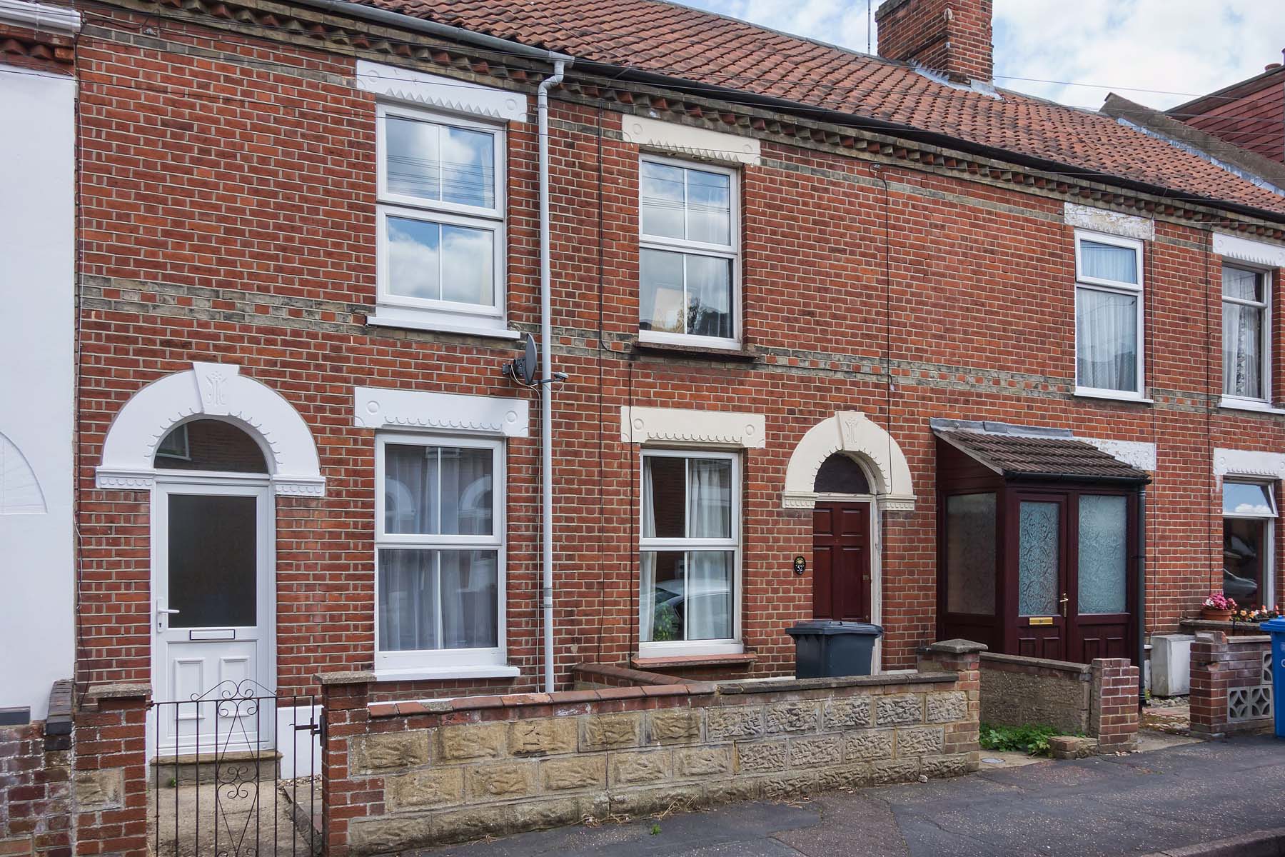 Red brick terraced house