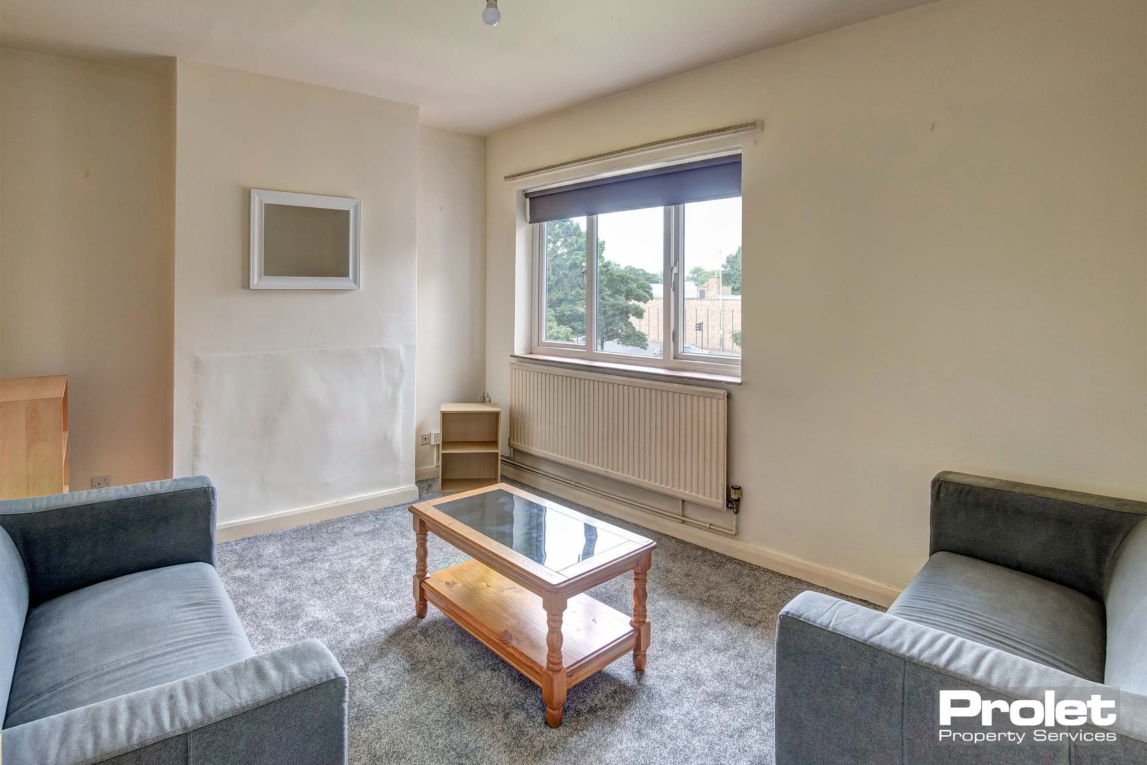 Living room with sofas and coffee table