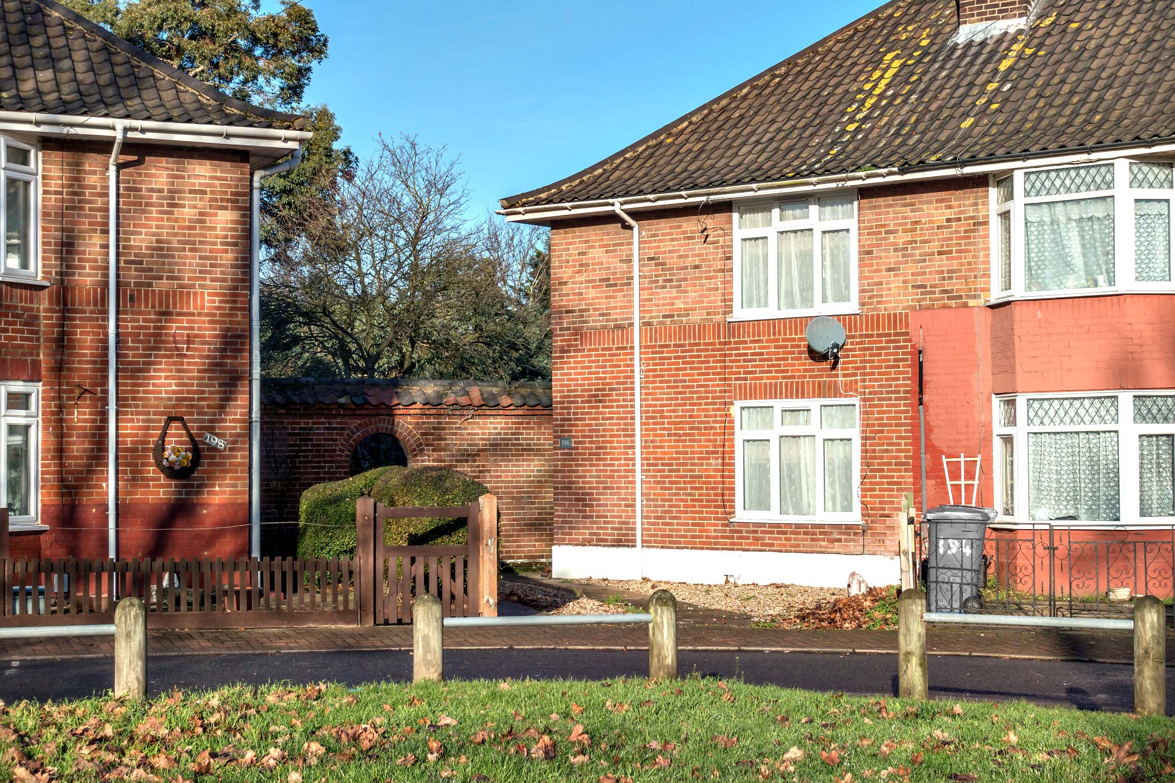 Semi-detached red bricked house