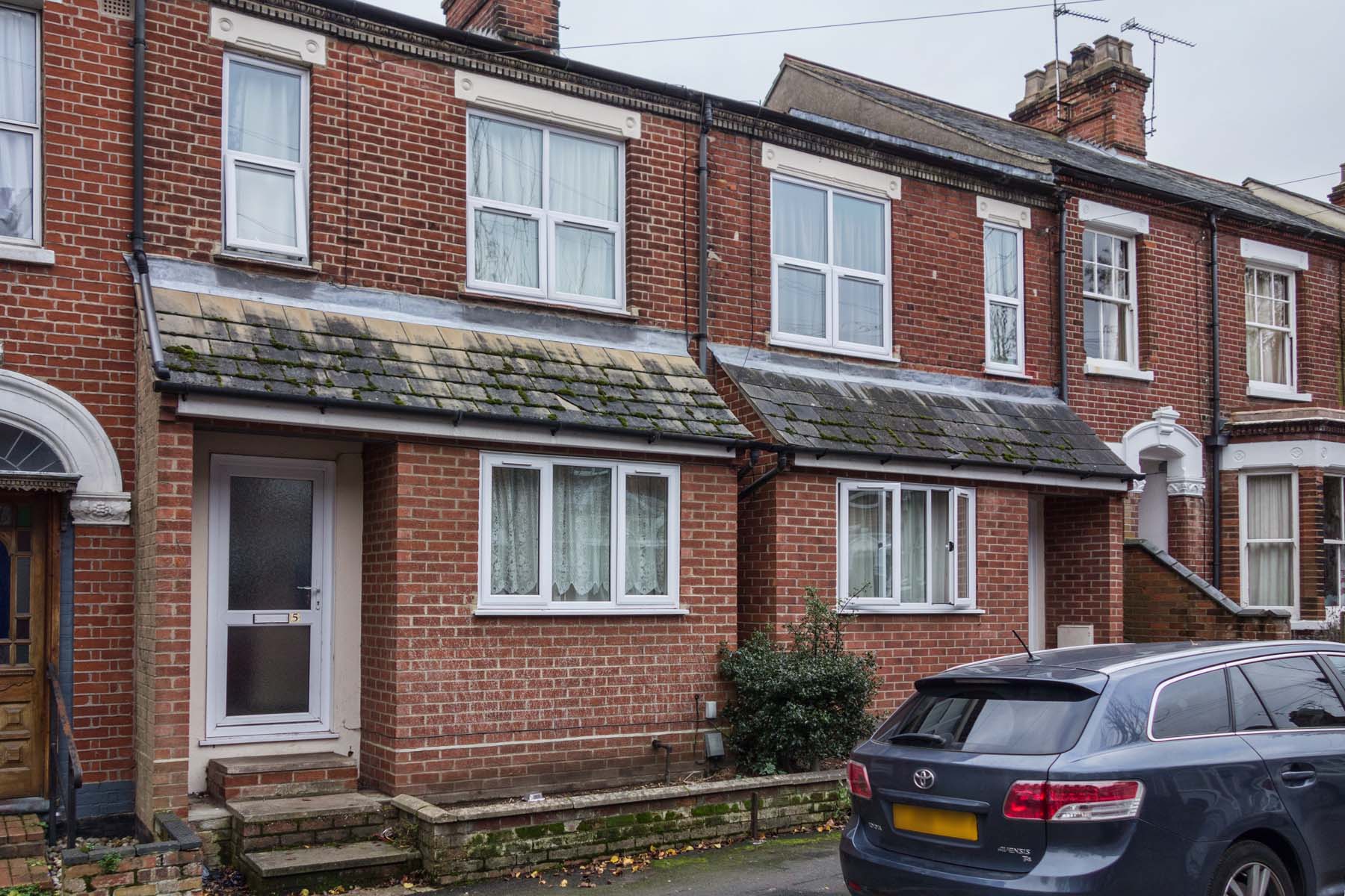 Red brick terraced house