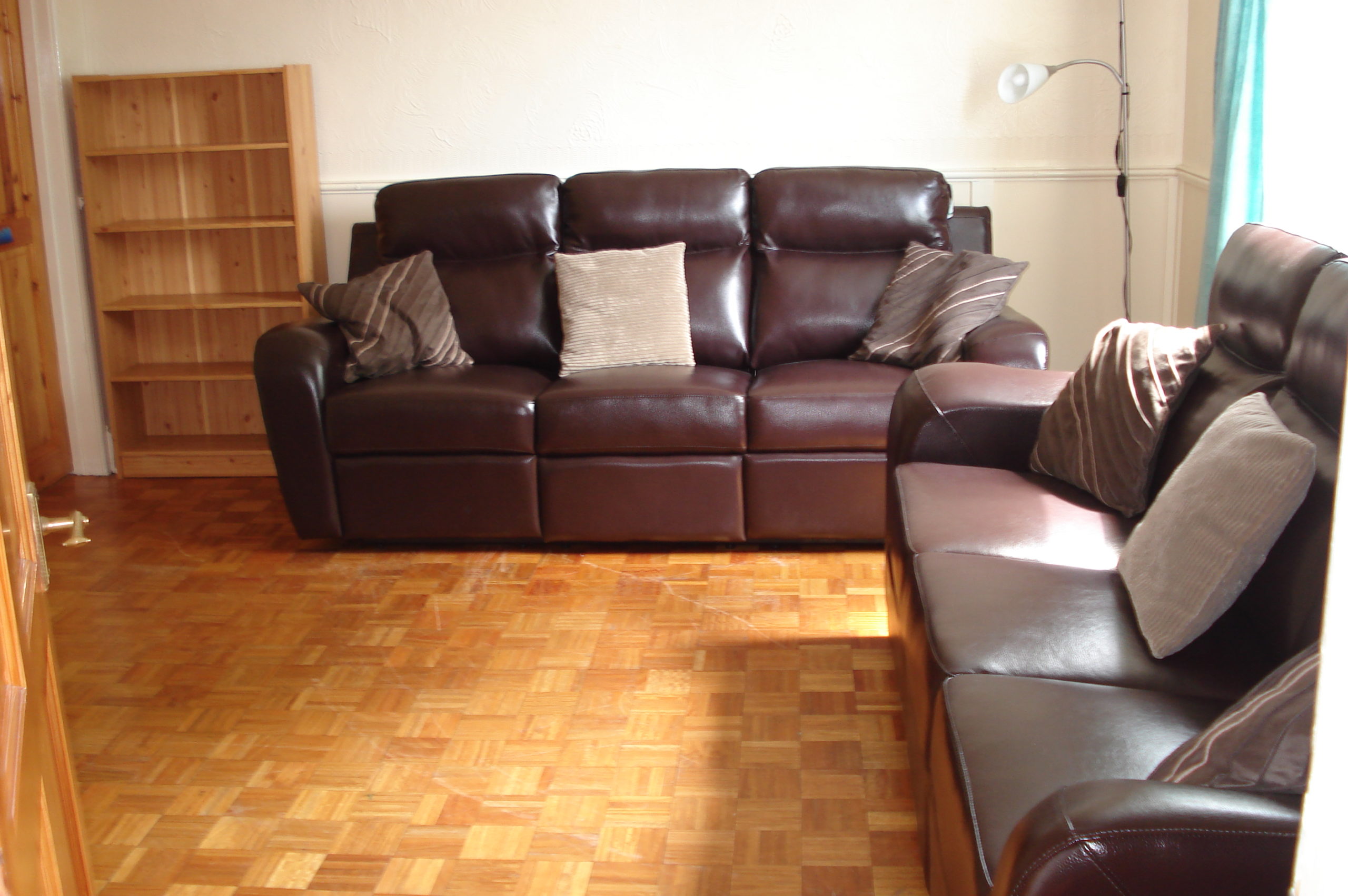 Living room with two leather sofas