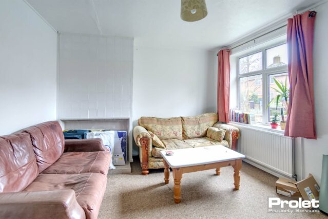 Living room with two sofas and coffee table